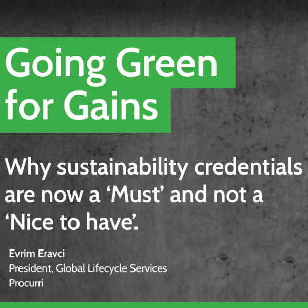 A green title reading 'Going Green for Gains'.