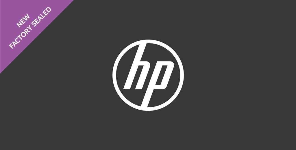 The HP logo in white with a purple banner reading 'New Factory Sealed'.
